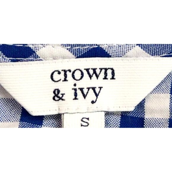Crown & Ivy Womens Dress Size S Blue Check Streets of Charleston NWT B5 - Picture 6 of 7